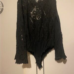Free people Elegant Black Lace bodysuit